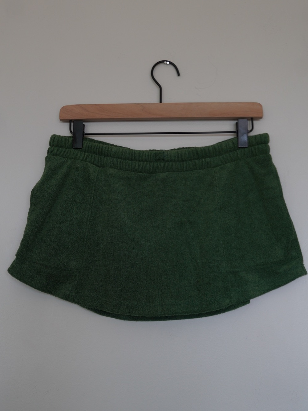 Urban Outfitters green terry cloth mini skort